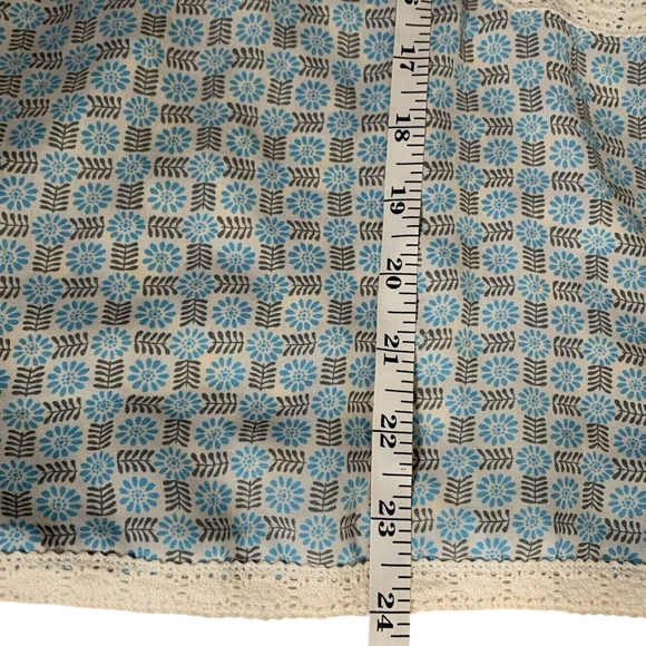 Matilda Jane Top Women's Medium Blue Yellow Kaleidoscope Cottagecore Peasant - Picture 6 of 6